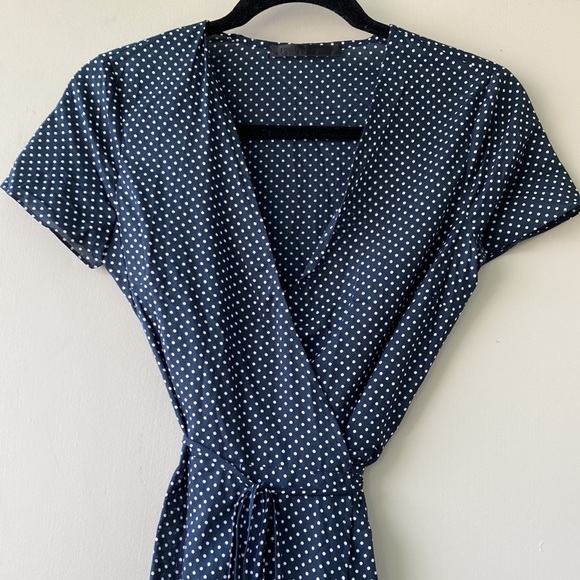 Jenni Kayne Polka Dot Cotton Wrap Style Dress - Picture 4 of 9